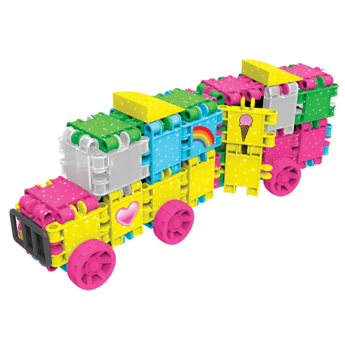 Klocki Clics Wiaderko 8w1 Glitter brokatowe 175 el., od 4 lat