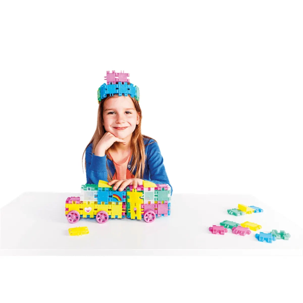 Klocki Clics Wiaderko 8w1 Glitter brokatowe 175 el., od 4 lat