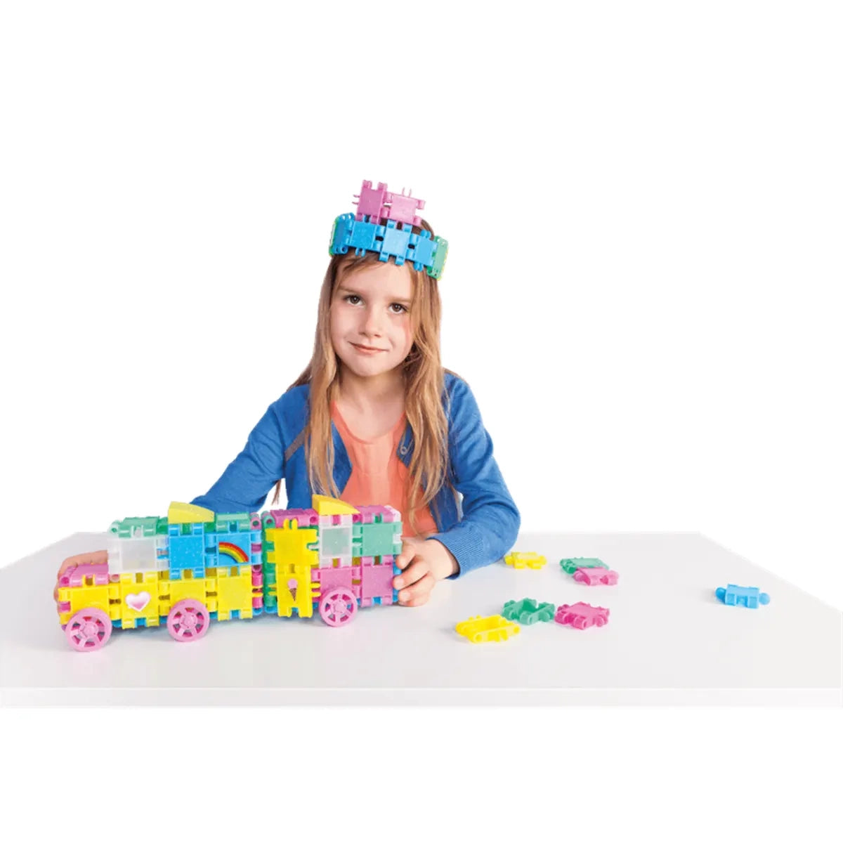 Klocki Clics Wiaderko 8w1 Glitter brokatowe 175 el., od 4 lat