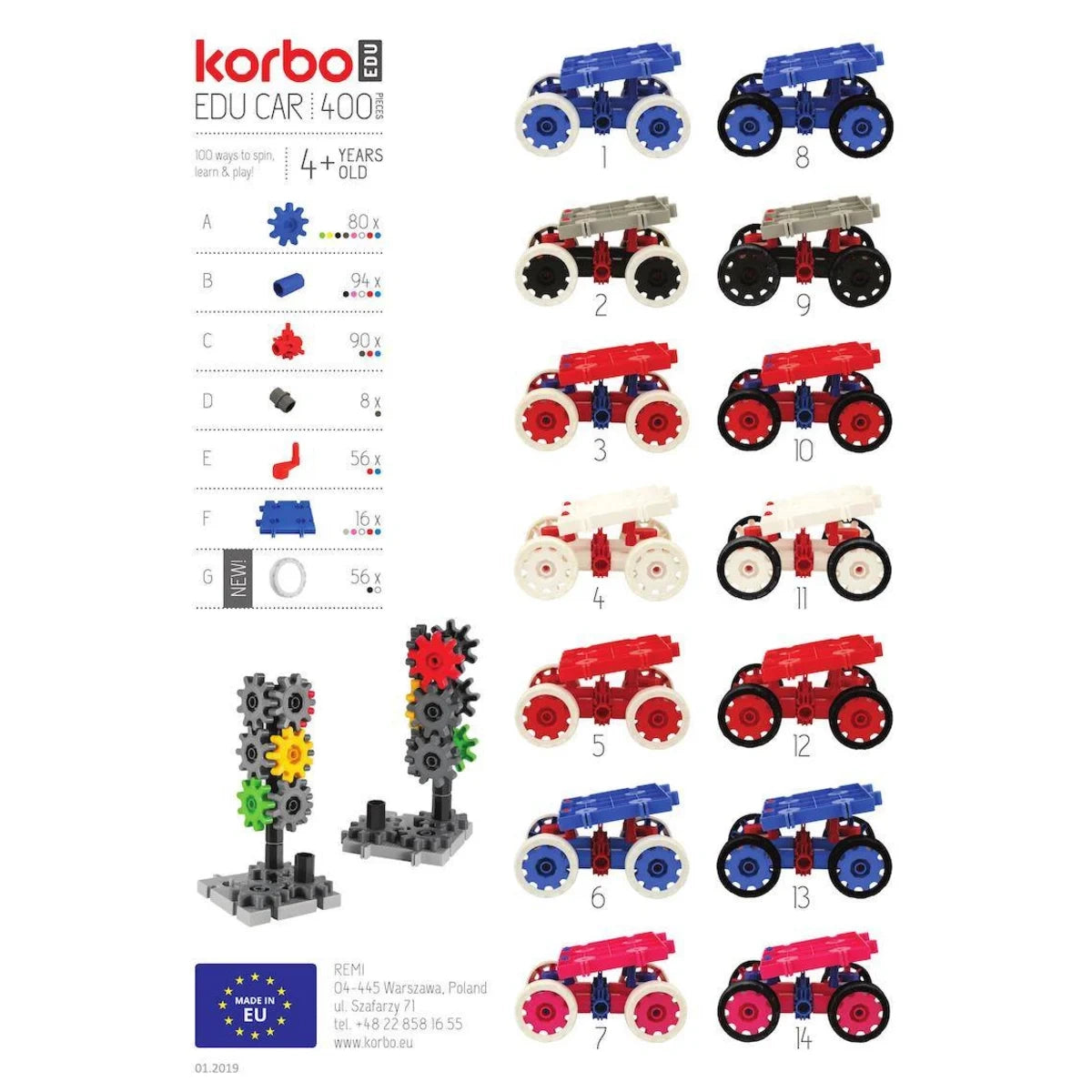 Klocki konstrukcyjne EDU 430 el. Polska marka, od 4 lat
