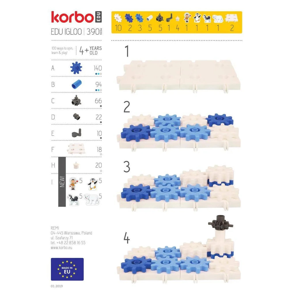 Klocki konstrukcyjne Edu Igloo 390 el. Arktyka, od 4 lat
