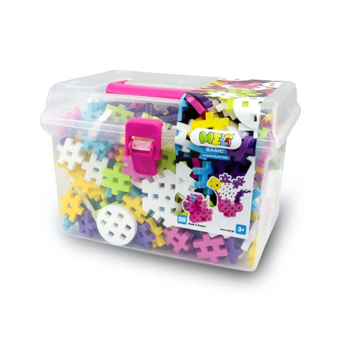 Klocki konstrukcyjne Basic Constructor Pink 500 el., od 3 lat