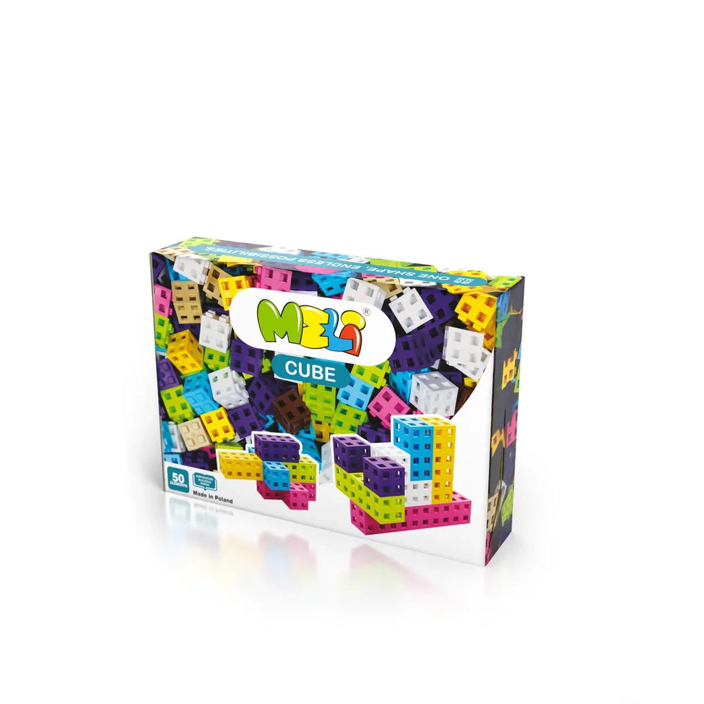 Klocki konstrukcyjne Cube Pink 50 el., od 3 lat