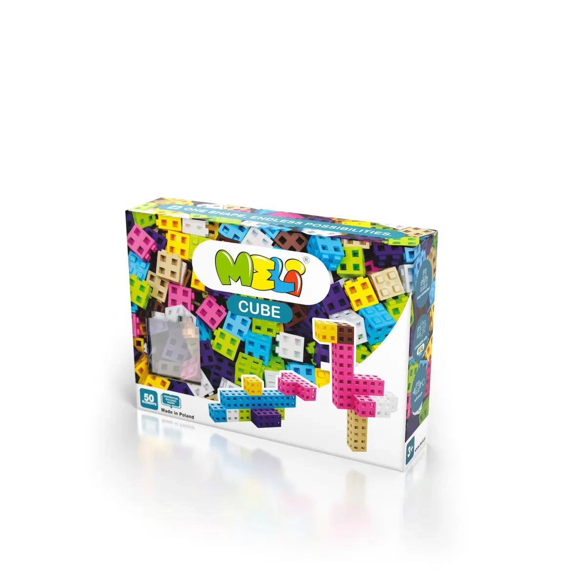 Klocki konstrukcyjne Cube Pink 50 el., od 3 lat
