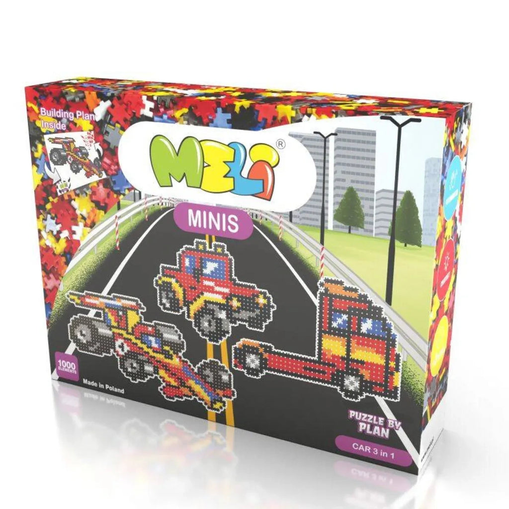 Klocki konstrukcyjne Minis Car 3w1 1000 el., od 4 lat