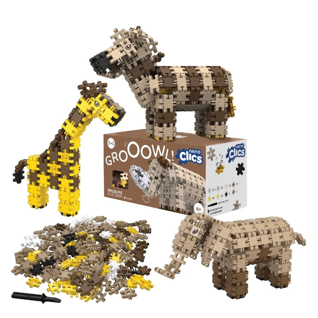 Klocki Nano Clics Wildlife zwierzęta 250 el., od 8 lat