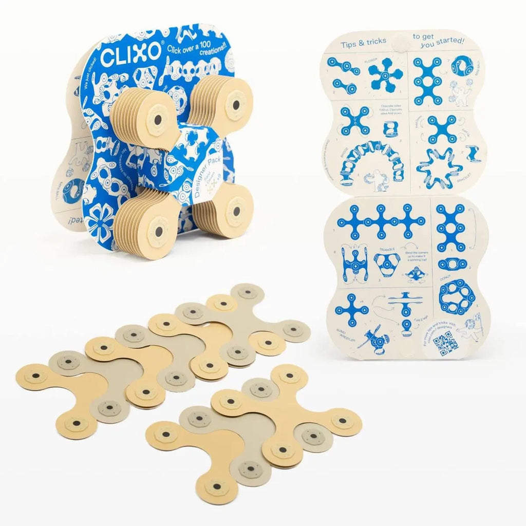 Klocki przestrzenne Designer Pack Beżowo-szary 9 el., od 4 lat