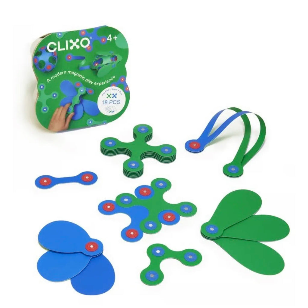 Klocki magnetyczne Itsy Pack Zielono Niebieskie 18 el., od 5 lat
