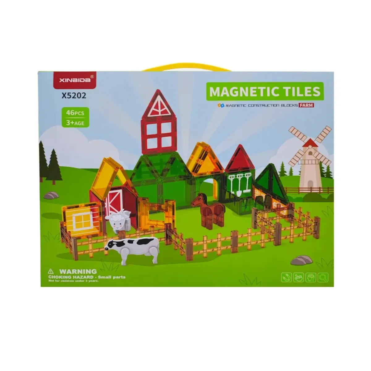 Klocki magnetyczne Magnetic Tiles Farma 46 el., od 3 lat