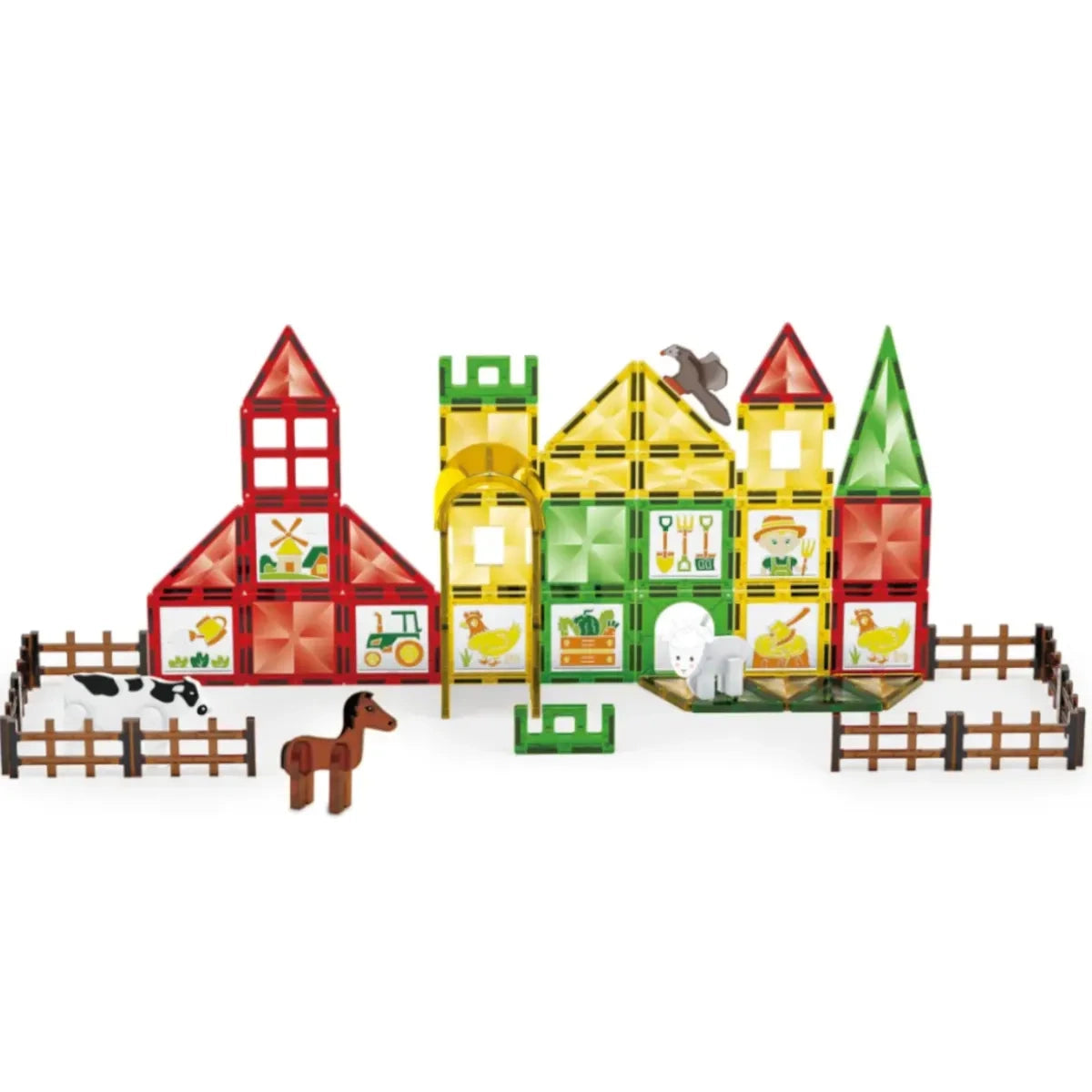 Klocki magnetyczne Magnetic Tiles Farma 46 el., od 3 lat