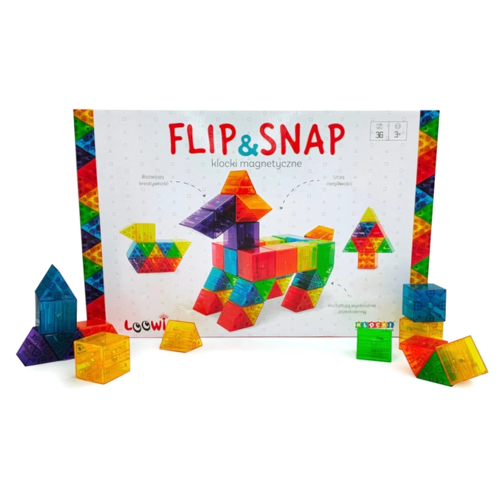 Klocki magnetyczne Flip and Snap Loowi 36 el., od 4 lat