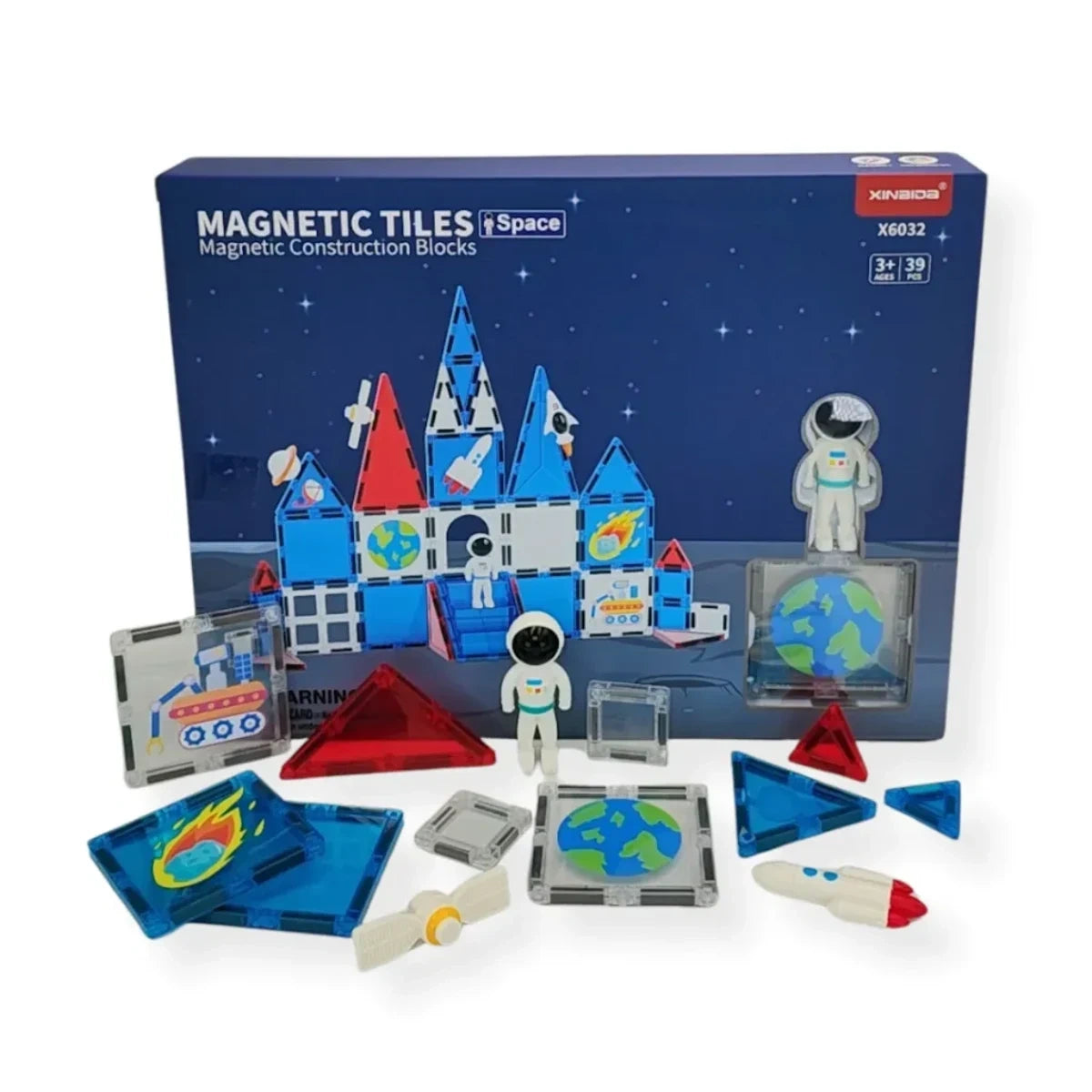 Klocki magnetyczne Kosmos 39 el. z astronautami, od 3 lat
