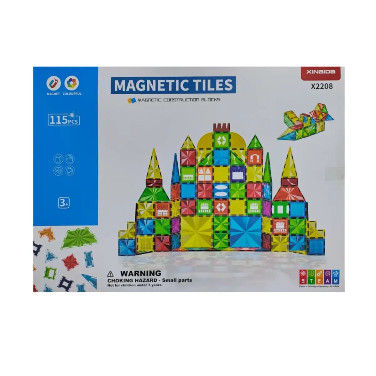 Klocki magnetyczne Magnetic Tiles 115 el., od 3 lat