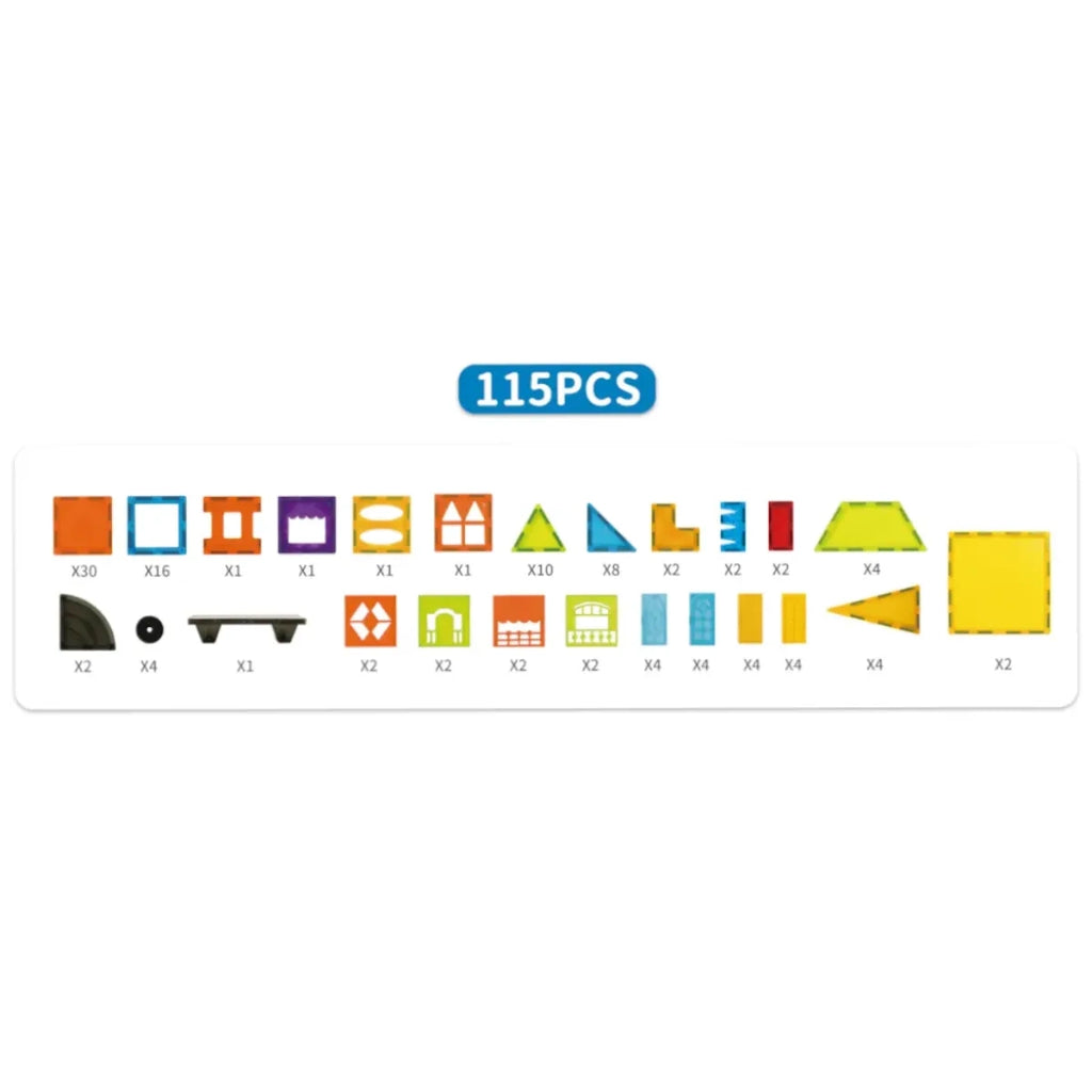 Klocki magnetyczne Magnetic Tiles 115 el., od 3 lat