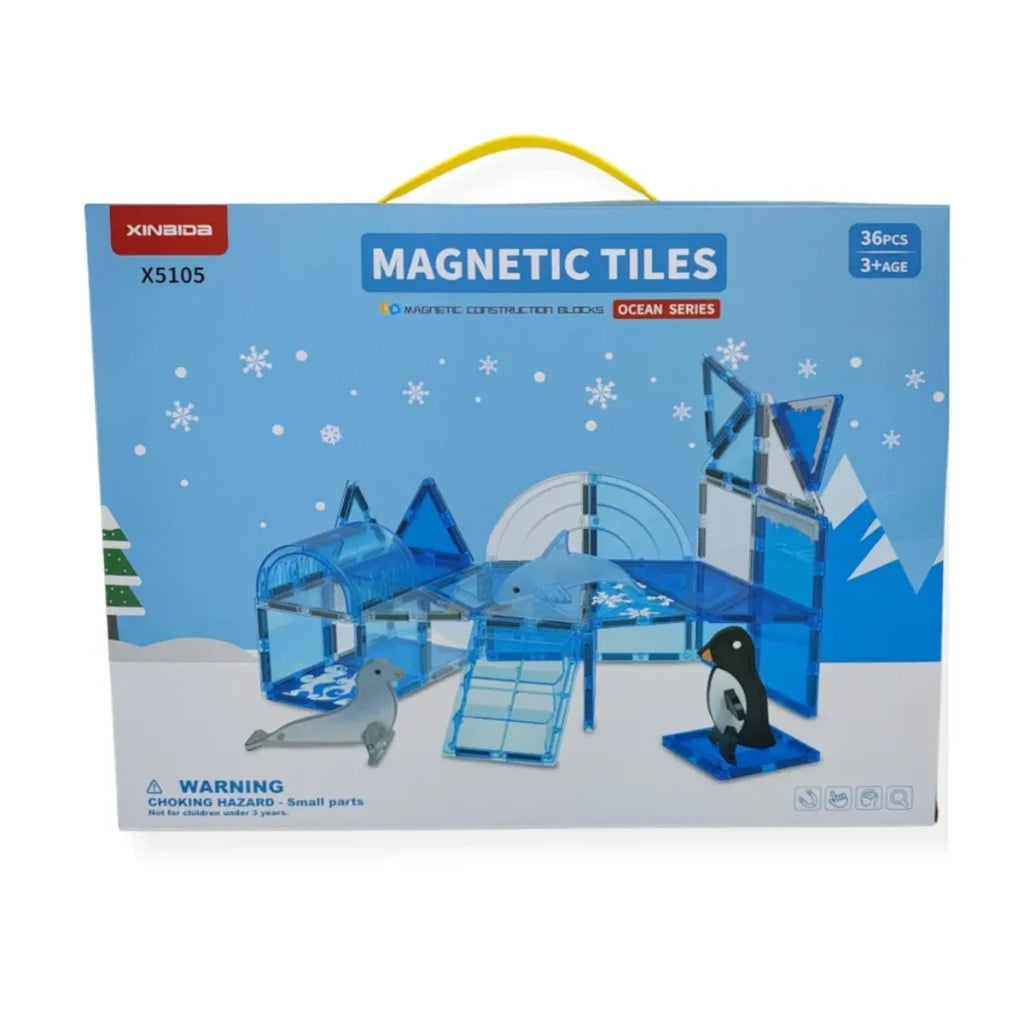 Klocki magnetyczne Ocean 36 el. z figurkami Magnetic Tiles, od 3 lat