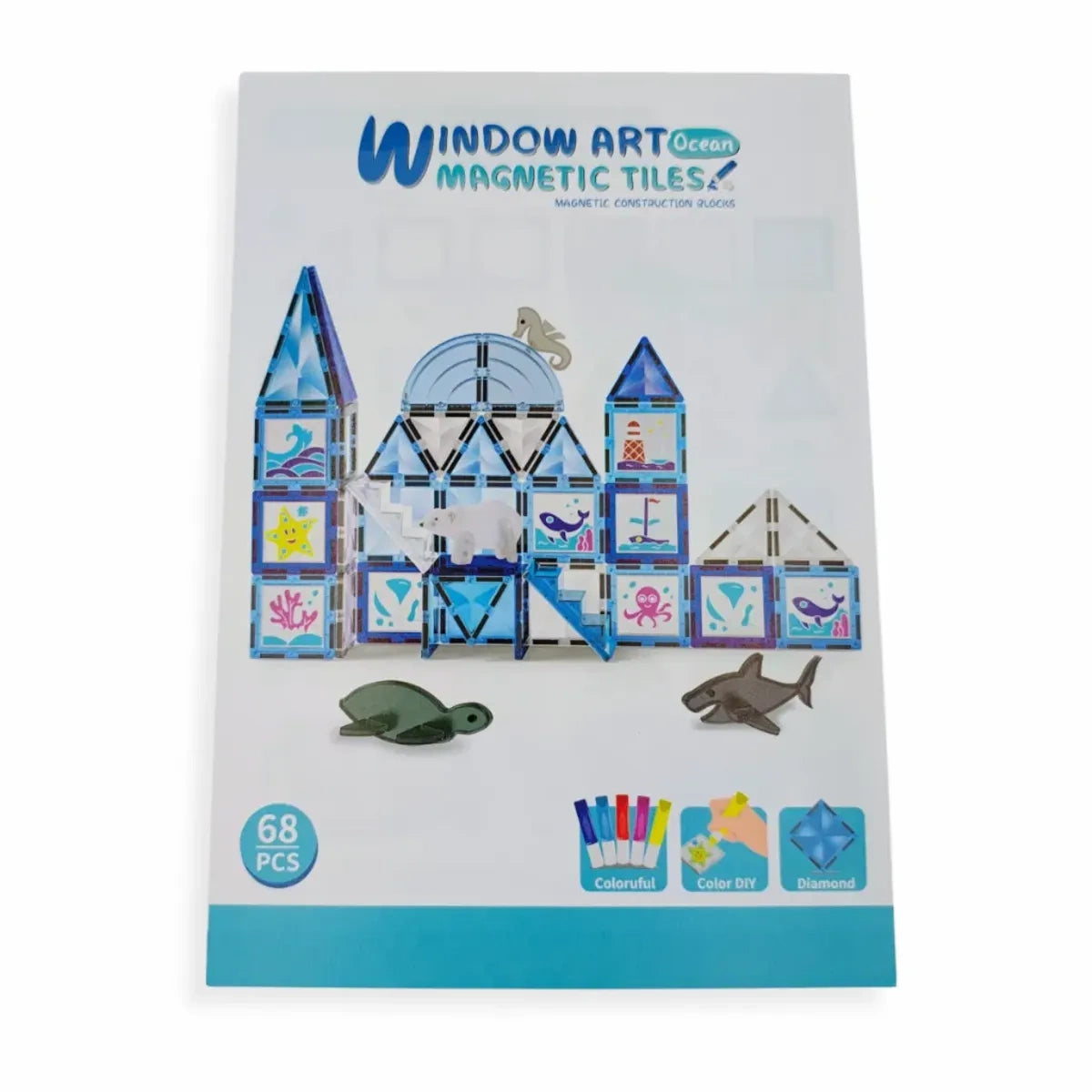 Klocki magnetyczne Ocean 68 el. Window Art, od 3 lat
