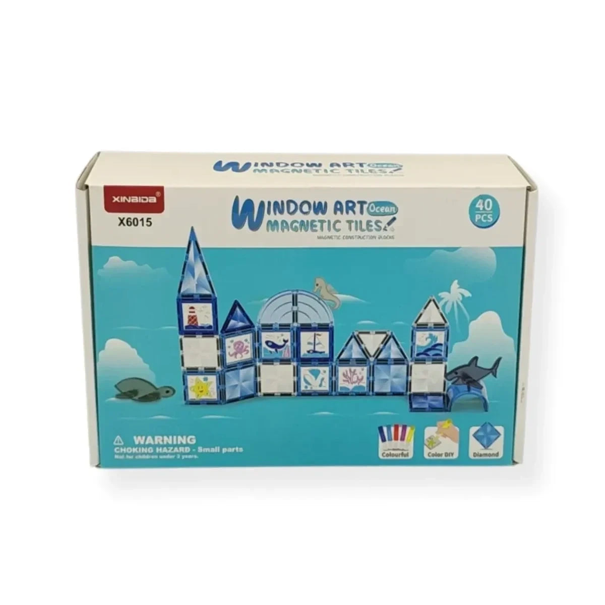 Klocki magnetyczne Ocean przezroczyste 40 el., od 3 lat