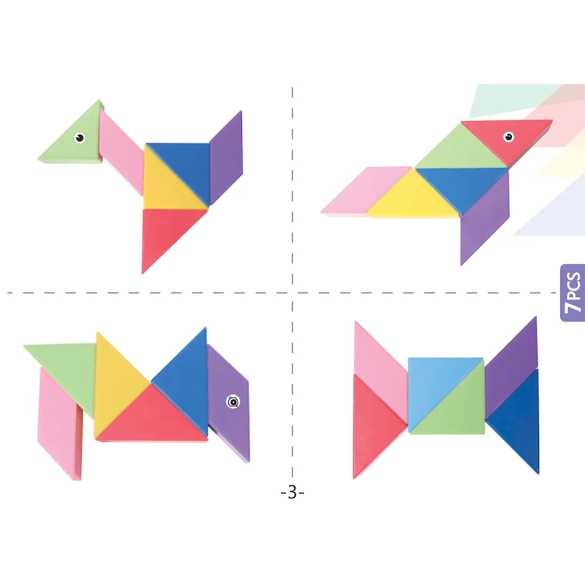 Klocki Magnetyczny Tangram Magic Big Tangram 100 el., od 3 lat