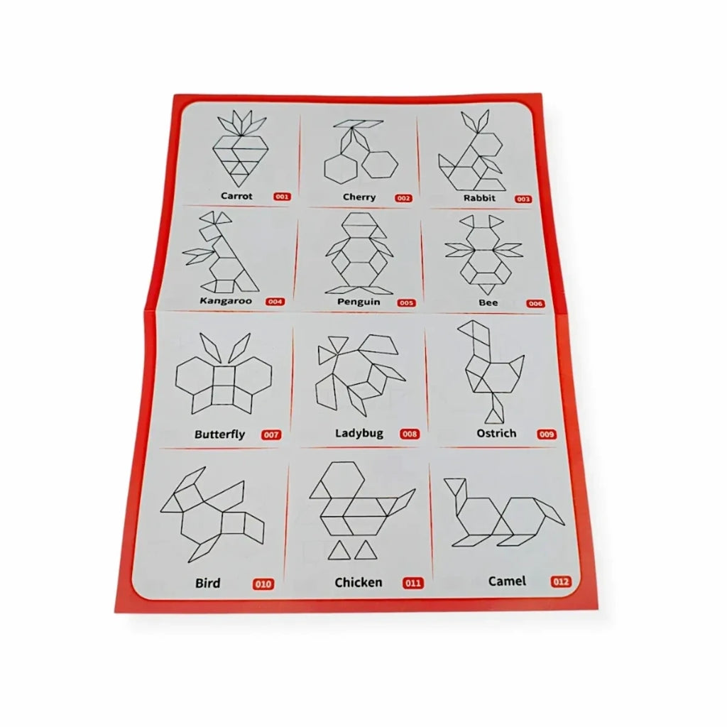 Klocki magnetyczne Tangram 20 el. układanka Z tablicą, od 3 lat