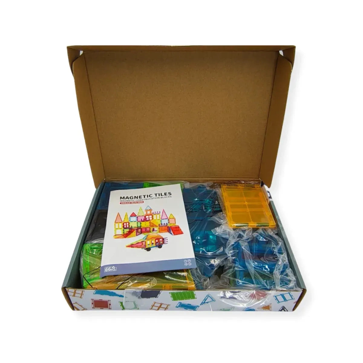 Klocki magnetyczne XL 66 el. Magnetic Tiles, od 3 lat