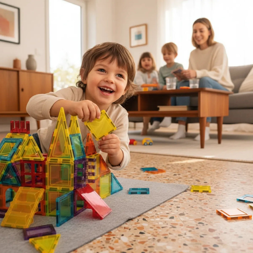 Klocki magnetyczne XL 66 el. Magnetic Tiles, od 3 lat
