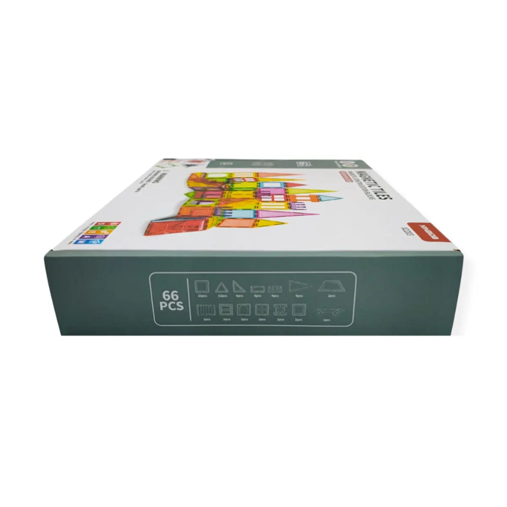 Klocki magnetyczne XL 66 el. Magnetic Tiles, od 3 lat