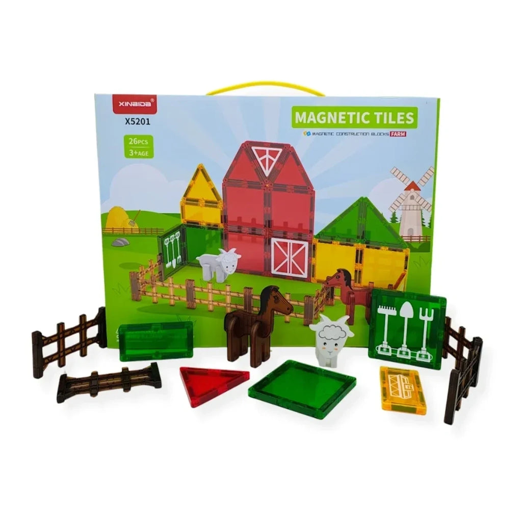 Klocki magnetyczne farma 26 el. Magnetic Tiles, od 3 lat