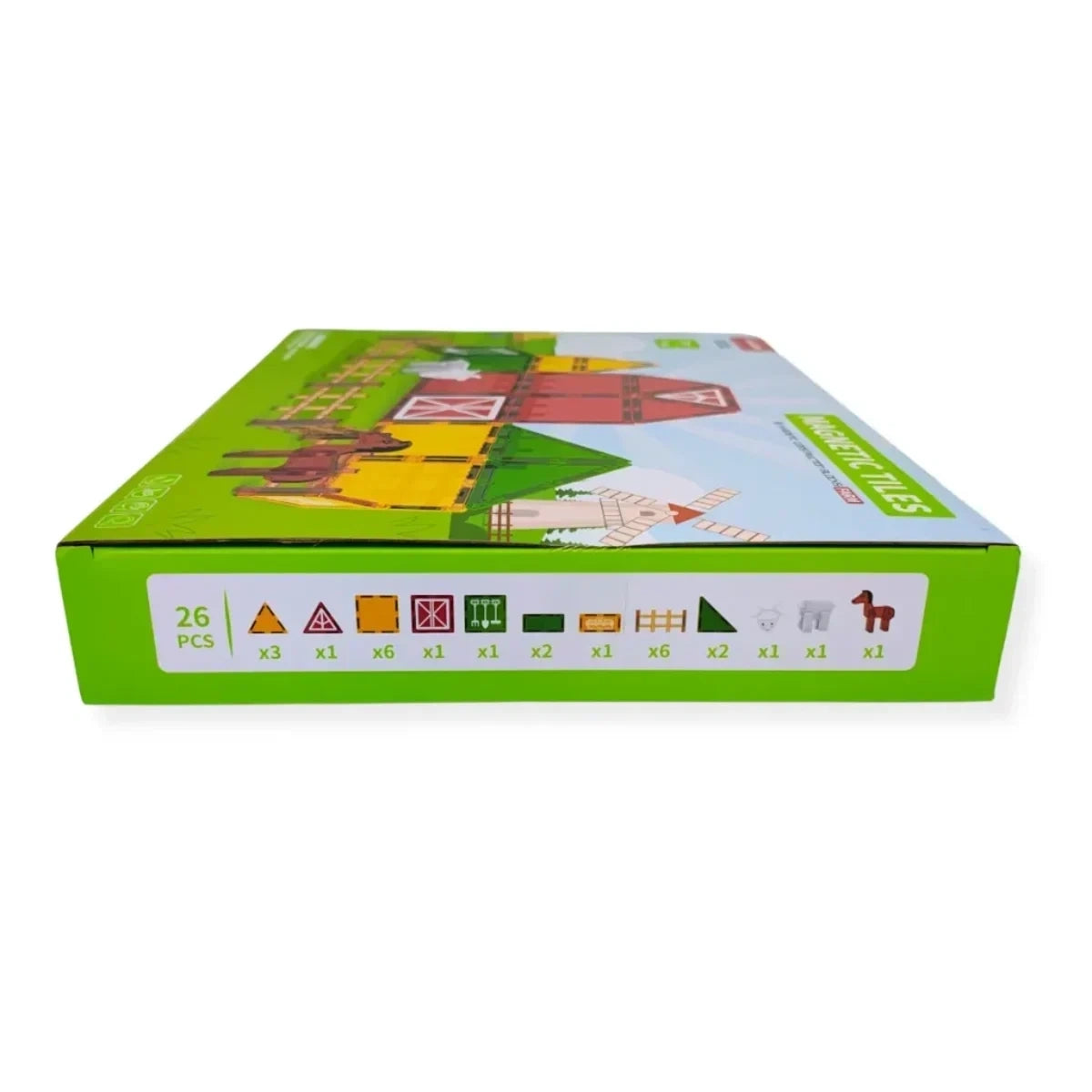 Klocki magnetyczne farma 26 el. Magnetic Tiles, od 3 lat