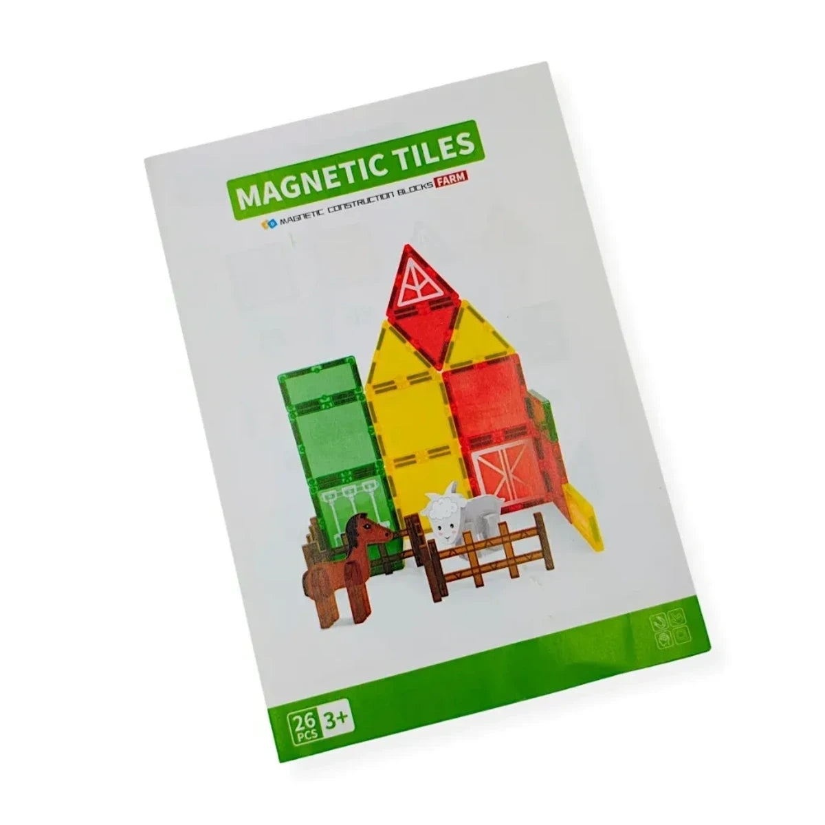 Klocki magnetyczne farma 26 el. Magnetic Tiles, od 3 lat