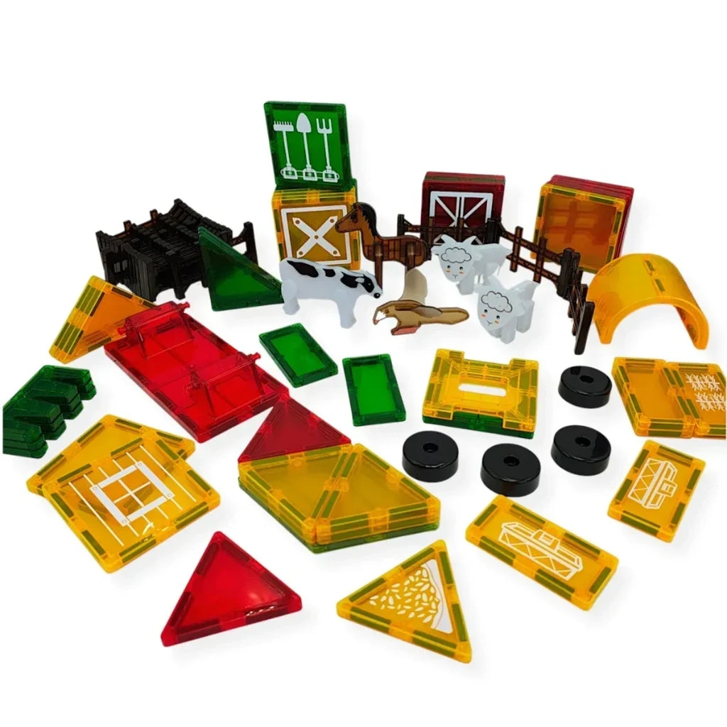 Klocki magnetyczne farma 76 el. Magnetic Tiles, od 3 lat