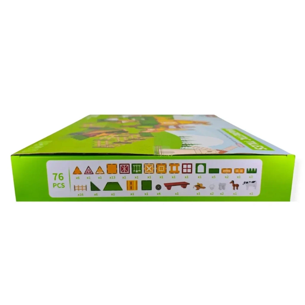 Klocki magnetyczne farma 76 el. Magnetic Tiles, od 3 lat