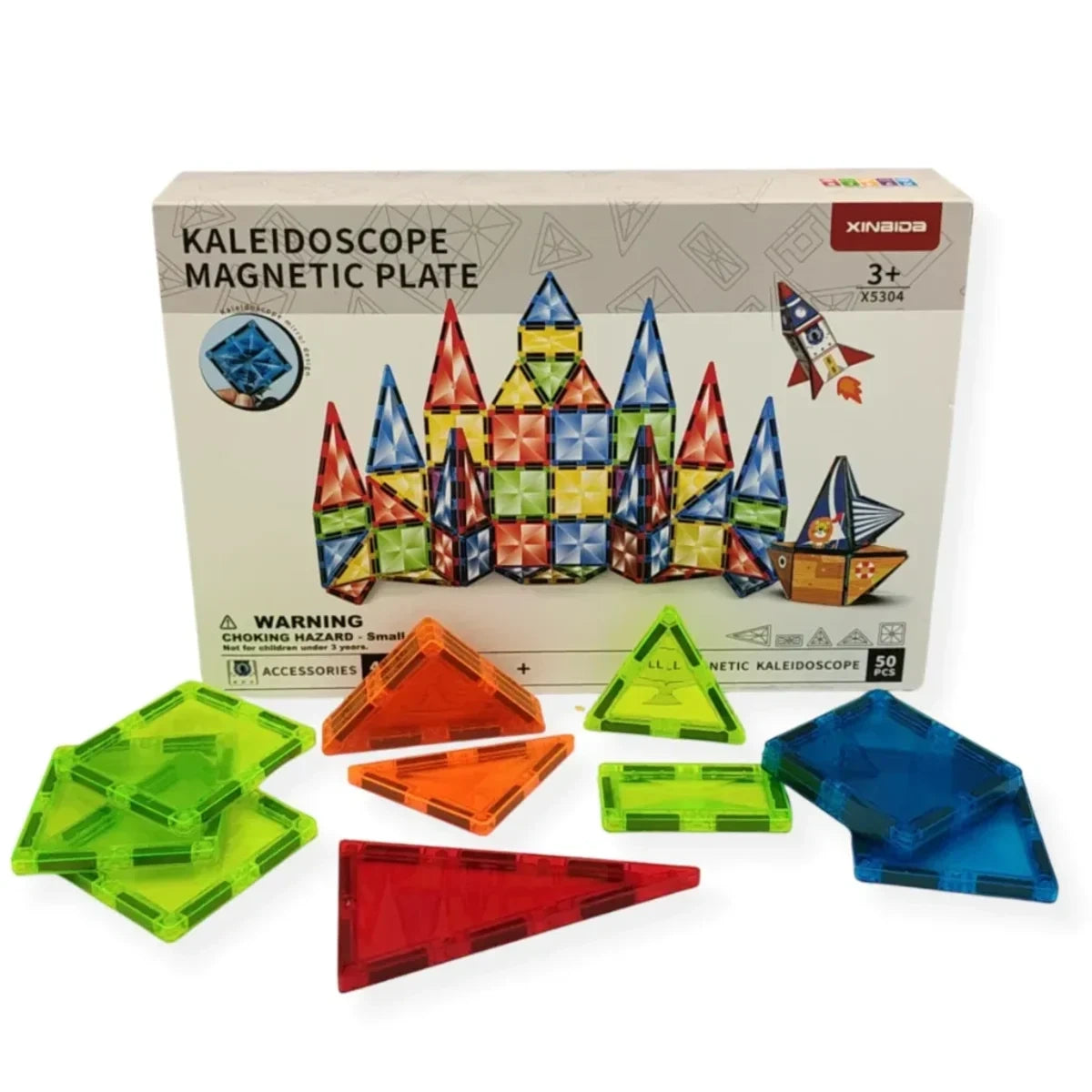 Klocki magnetyczne kalejdoskop 95 el. przezroczyste, od 3 lat