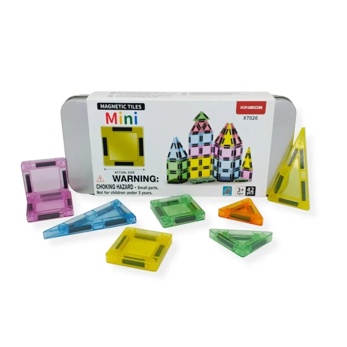 Klocki magnetyczne mini 42 el. transparentne, od 3 lat