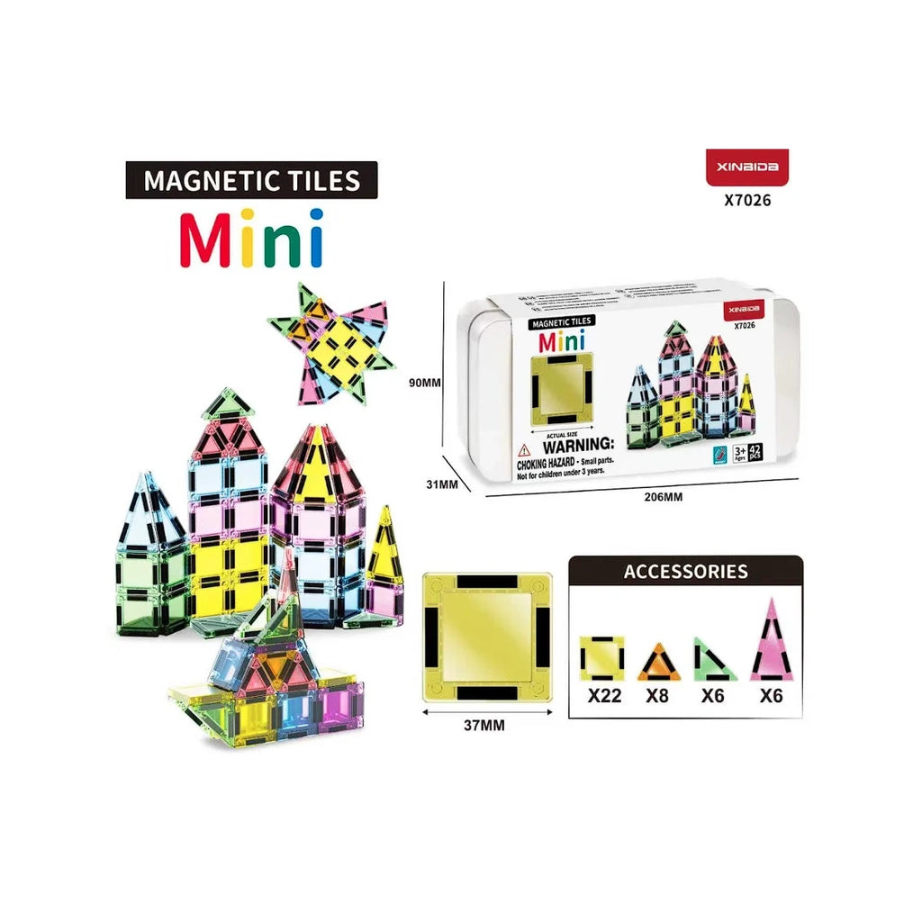 Klocki magnetyczne mini 42 el. transparentne, od 3 lat