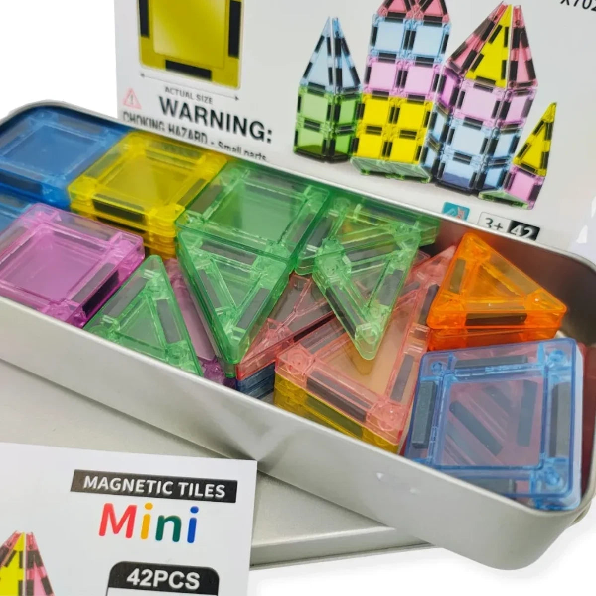 Klocki magnetyczne mini 42 el. transparentne, od 3 lat