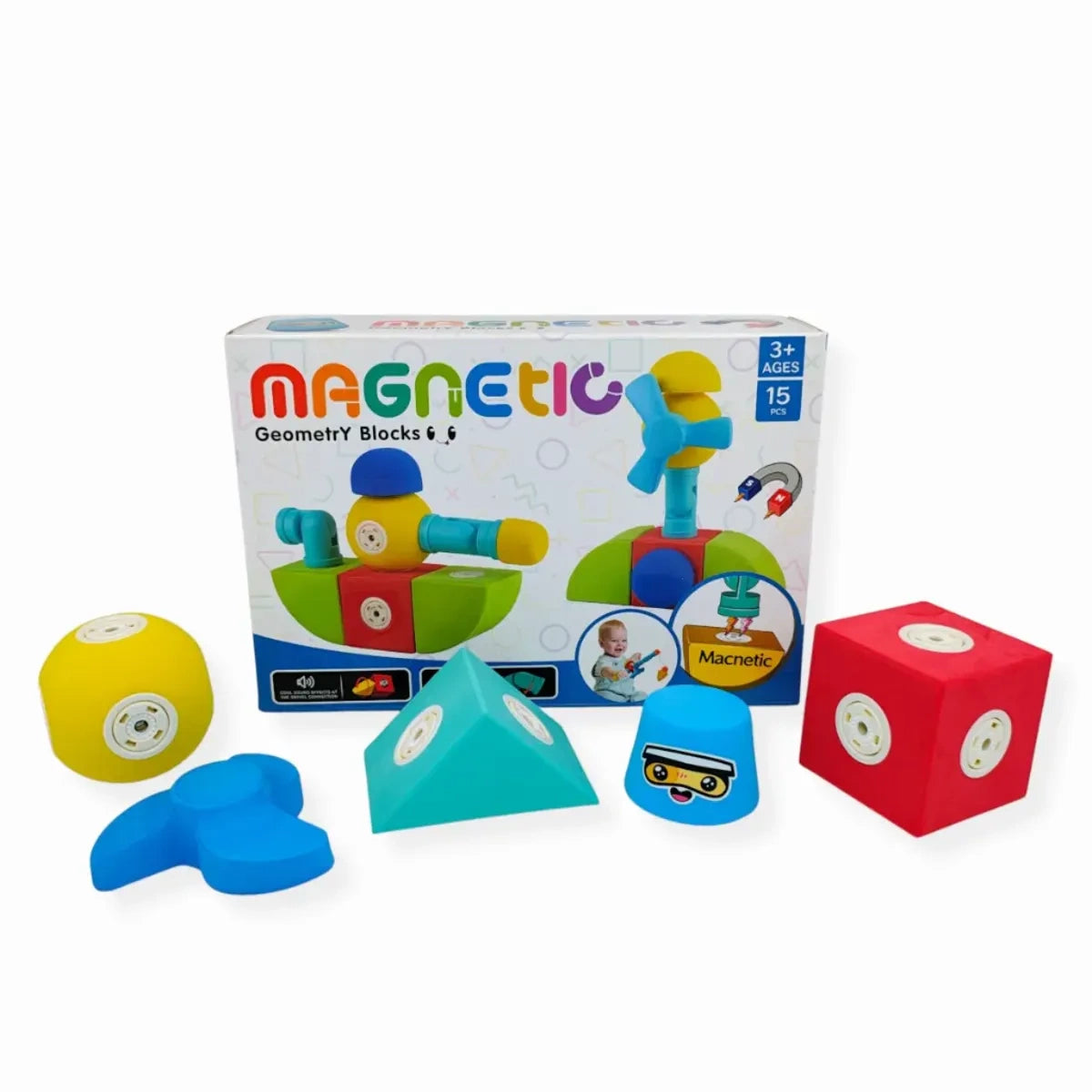 Klocki magnetyczne piankowe EVA 15 el. MagTic, od 3 lat