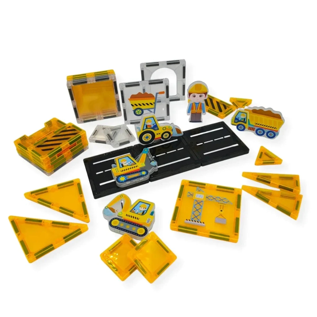 Klocki magnetyczne plac budowy 31 el. Magnetic Tiles, od 3 lat