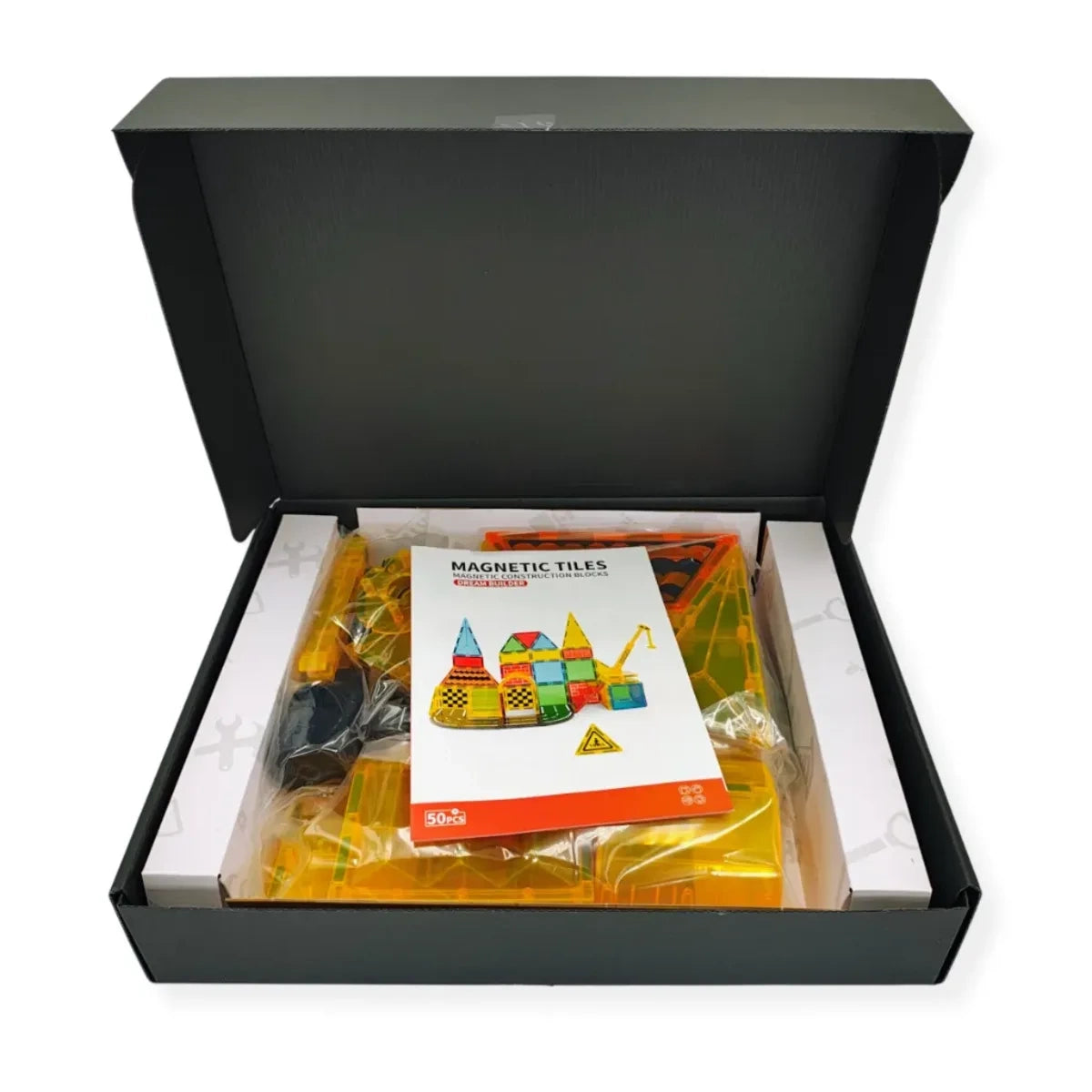 Klocki magnetyczne plac budowy 50 el. przezroczyste Magnetic Tiles, od 3 lat