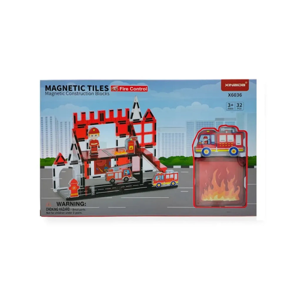 Klocki magnetyczne straż pożarna 32 el. Magnetic Tiles, od 3 lat