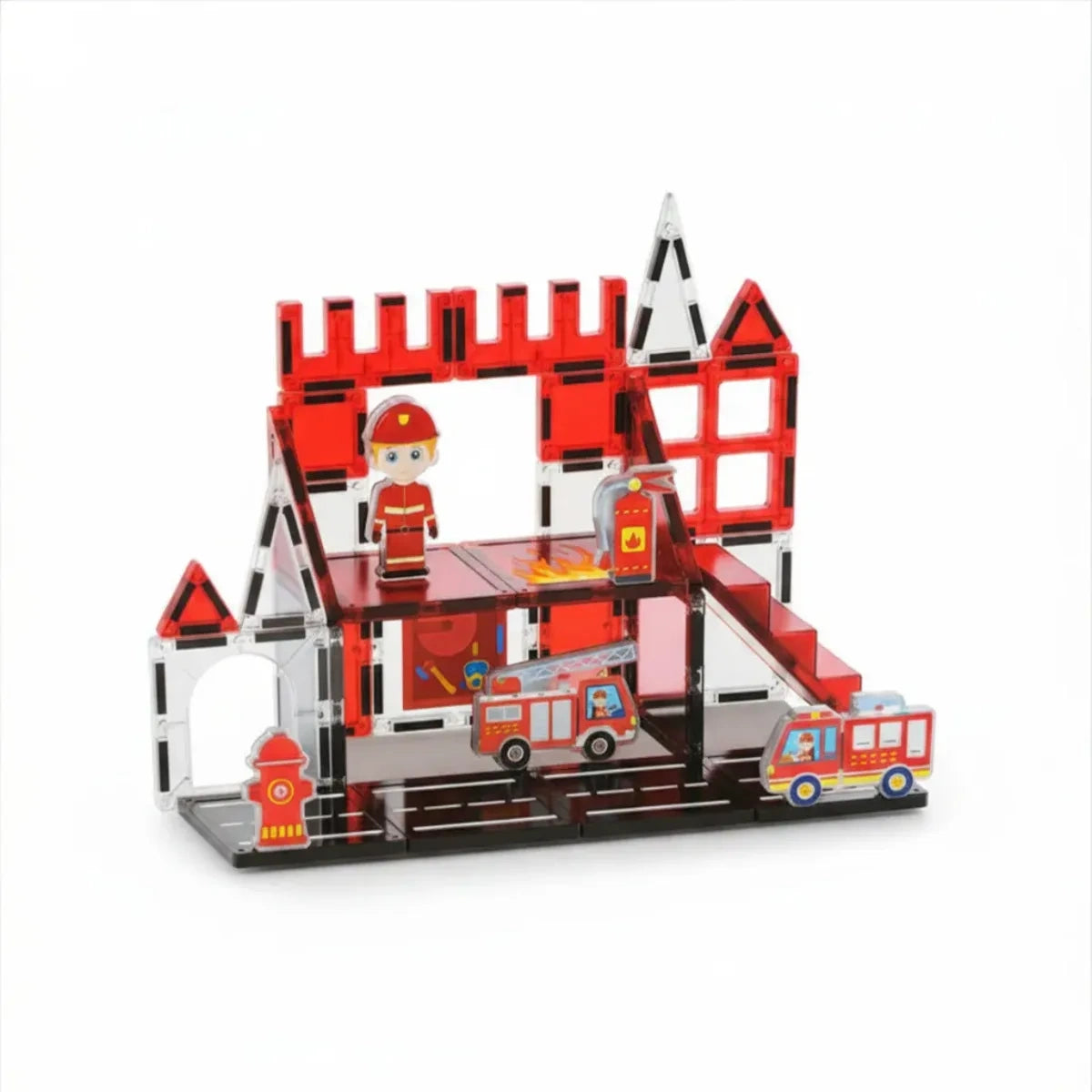 Klocki magnetyczne straż pożarna 32 el. Magnetic Tiles, od 3 lat