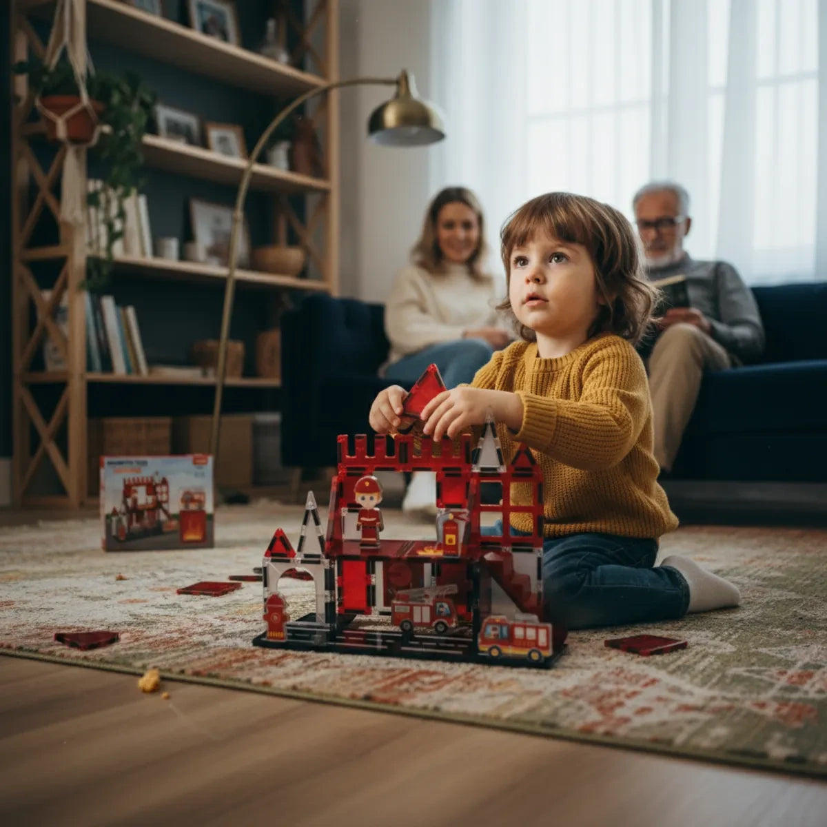 Klocki magnetyczne straż pożarna 32 el. Magnetic Tiles, od 3 lat