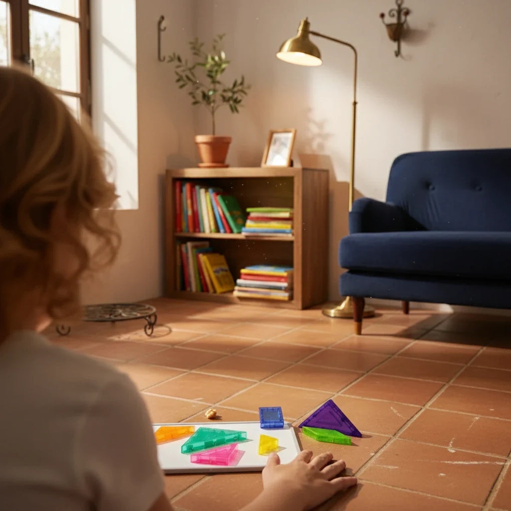 Klocki magnetyczne tangram 7 el. z tablicą, od 3 lat