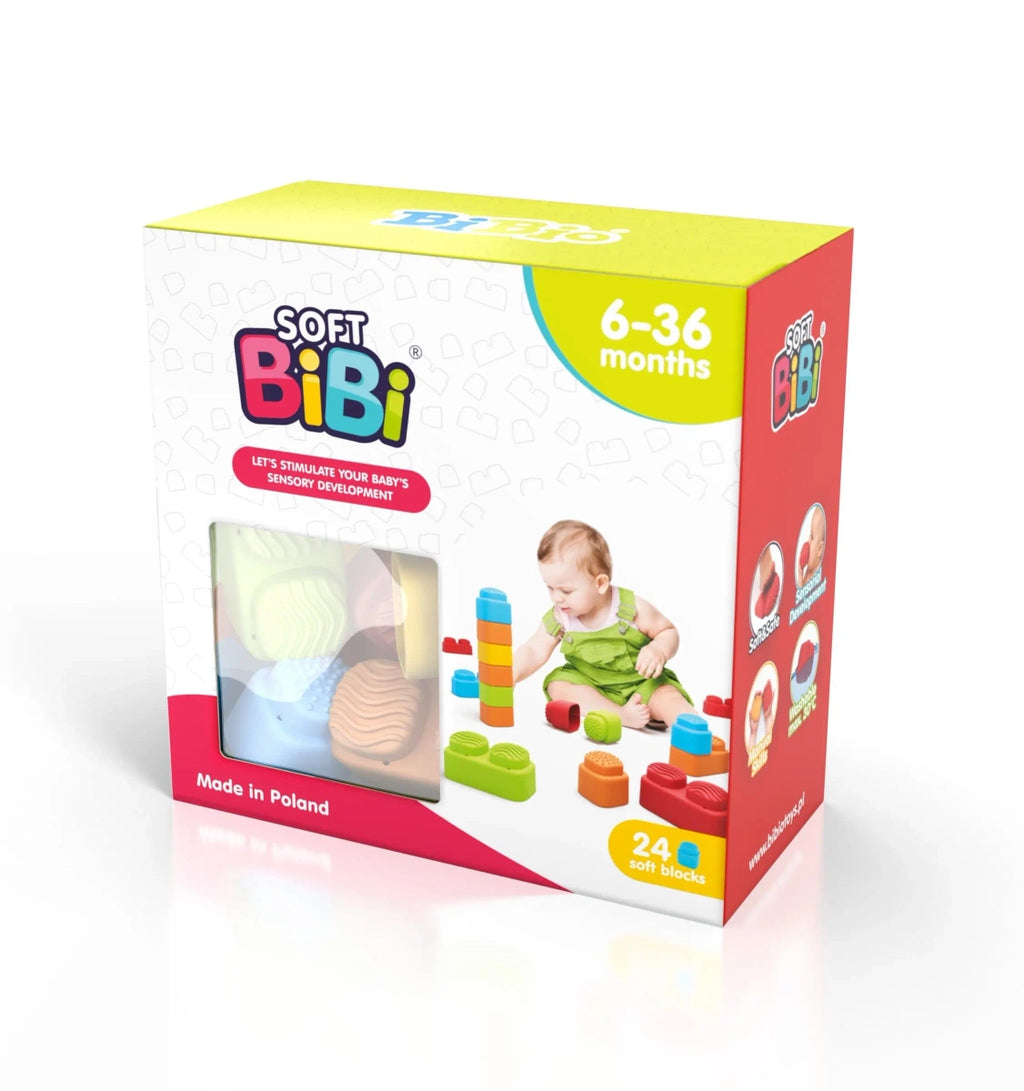 Klocki sensoryczne Soft BiBi 24 el. od 6 miesięcy, od 6 mies.