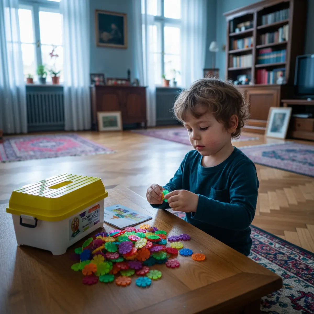Klocki śnieżynki półprzezroczyste 1050 el., od 3 lat