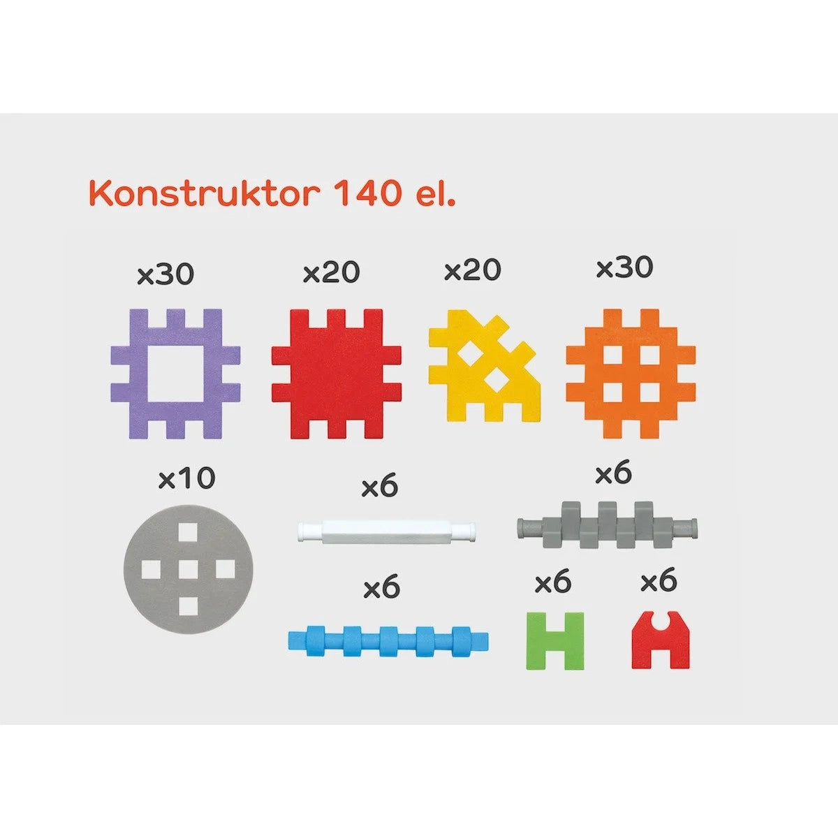 Klocki edukacyjne Mini Waffle Konstruktor 140 el. dla 4-latka, od 4 lat