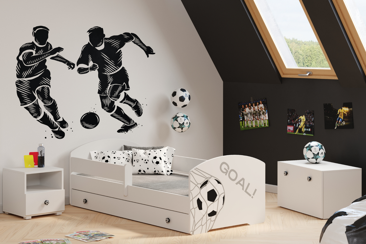Łóżko dziecięce Luk z szufladą i barierką 140×70 cm Gol