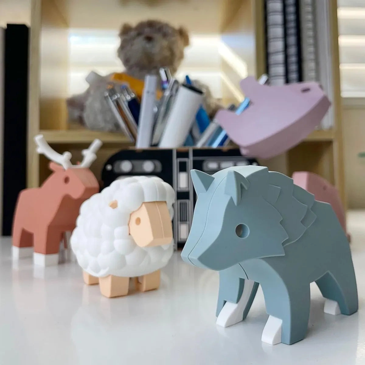 Magnetyczne figurki 3D zwierząt leśnych, od 3 lat