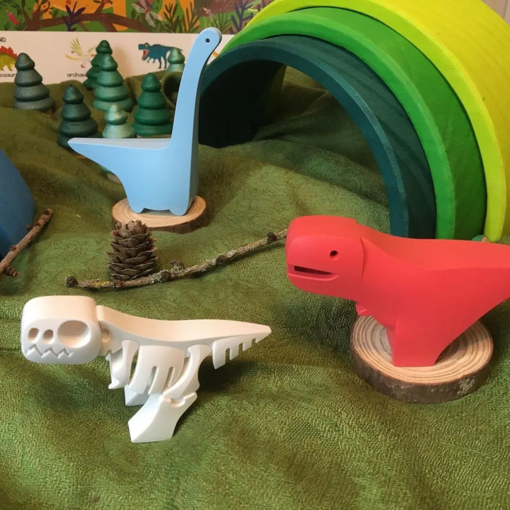 Magnetyczne figurki dinozaurów z dioramą, od 3 lat