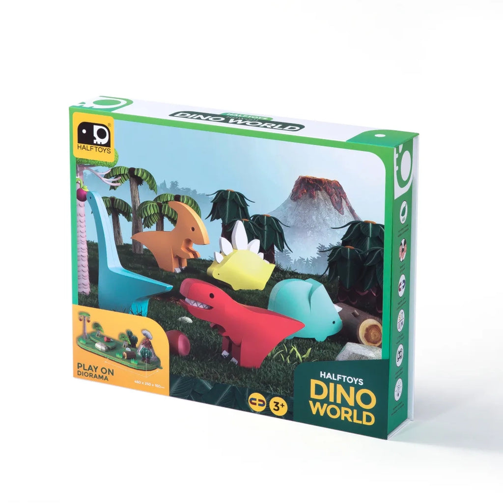 Magnetyczne figurki dinozaurów z dioramą, od 3 lat