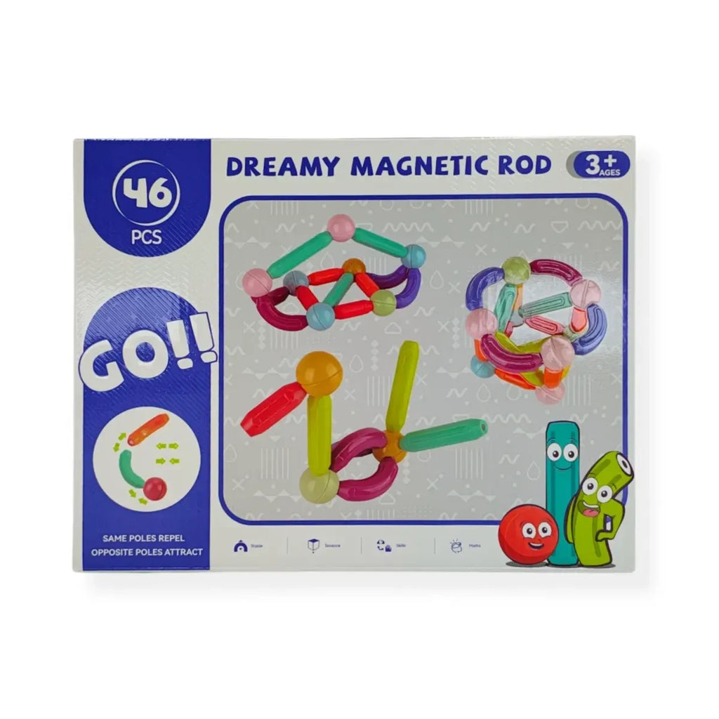 Magnetyczne pałeczki i kulki 46 el., od 3 lat